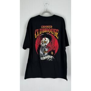 Crooked Clubhouse Shut Up and Ride 4 Tee Mens Black Shirt Crew Neck Size XXL NEW